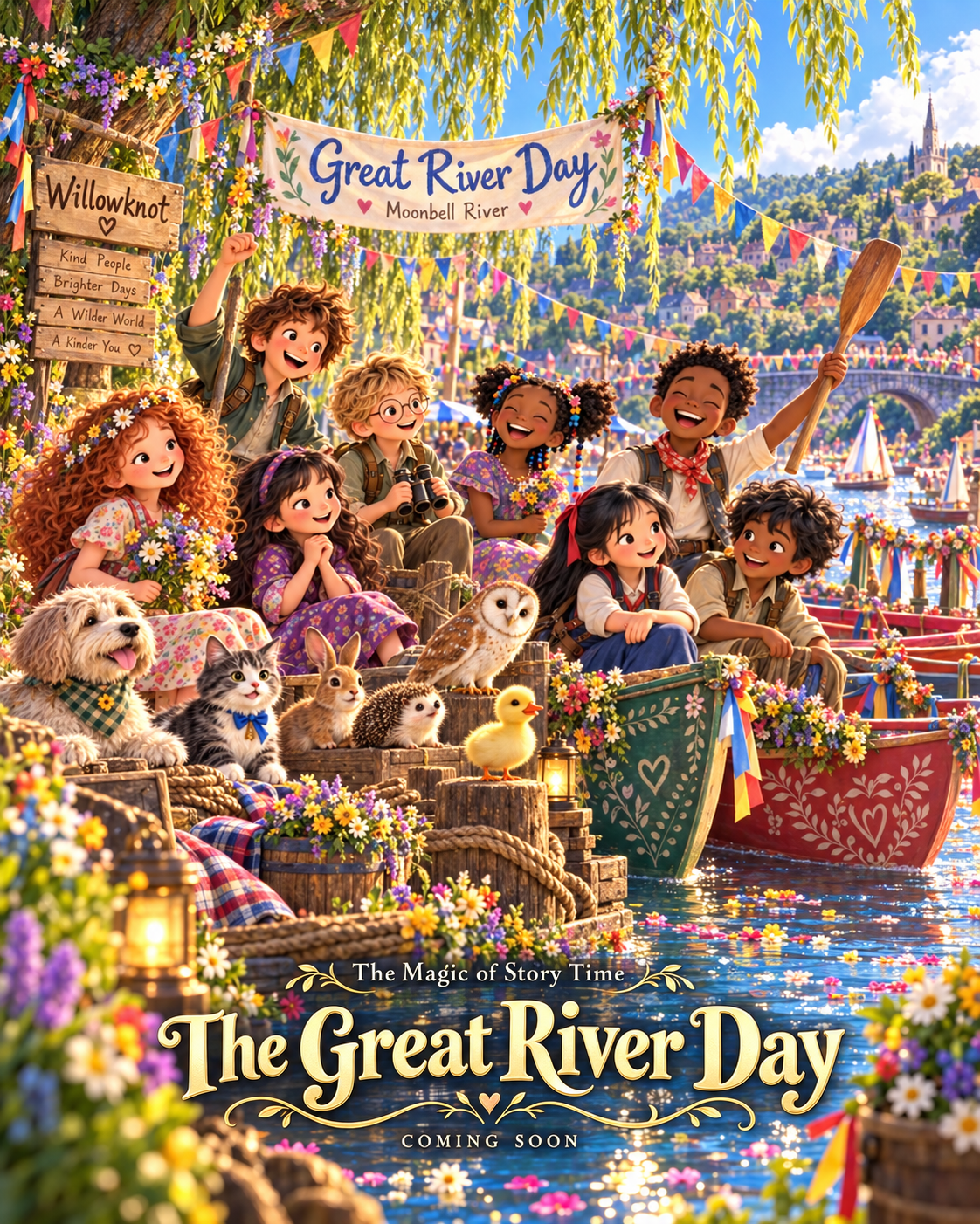 The Magic of Story Time: The Great River Day. The full Willowknot group and animal friends celebrate by the river. Coming soon.